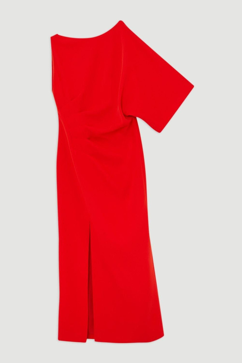 Petite Fluid Tailored Asymmetric Sleeve Maxi Dress 4