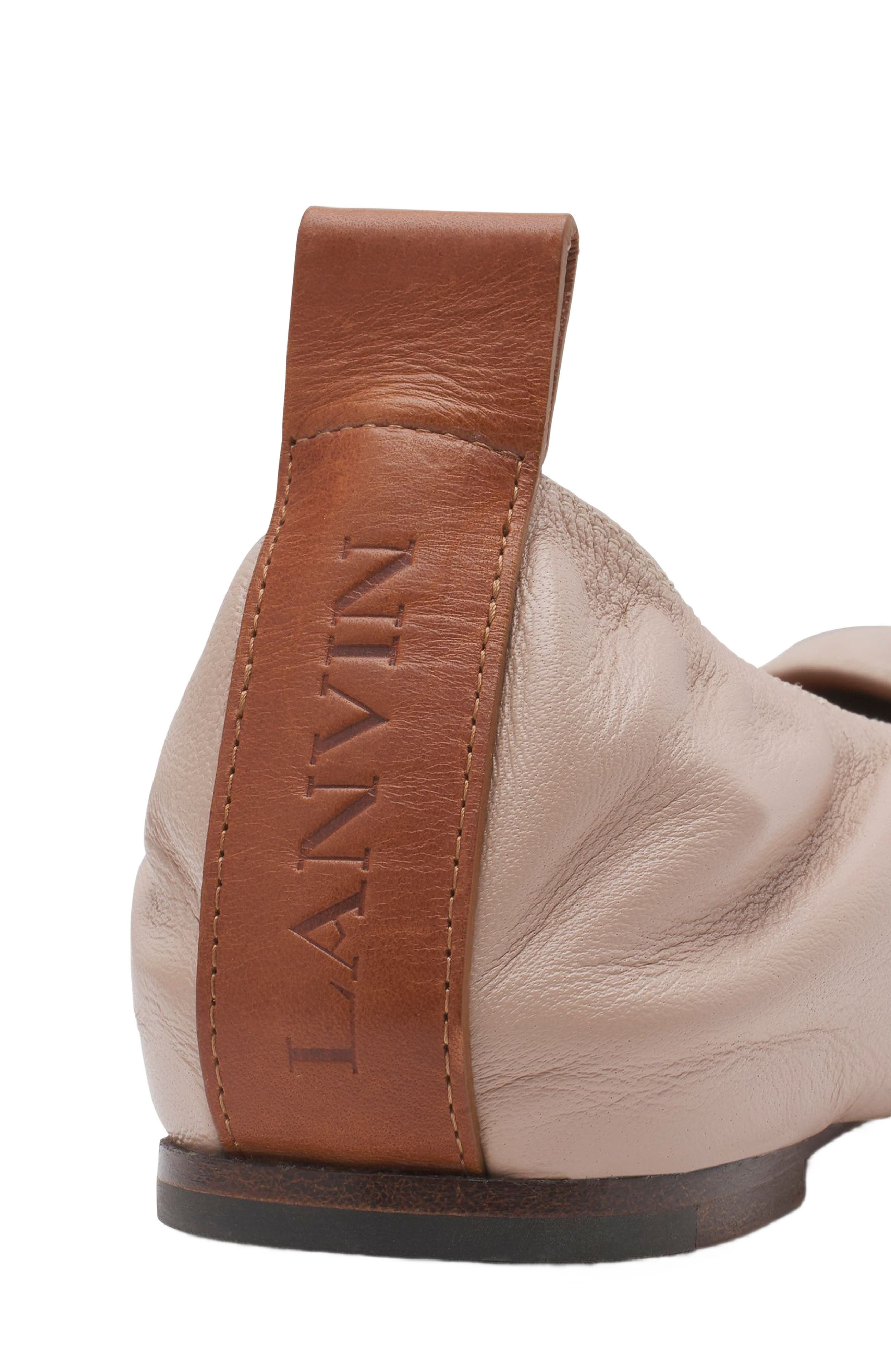 Lanvin The Leather Ballerina Flat in Dark Beige at Nordstrom - 5