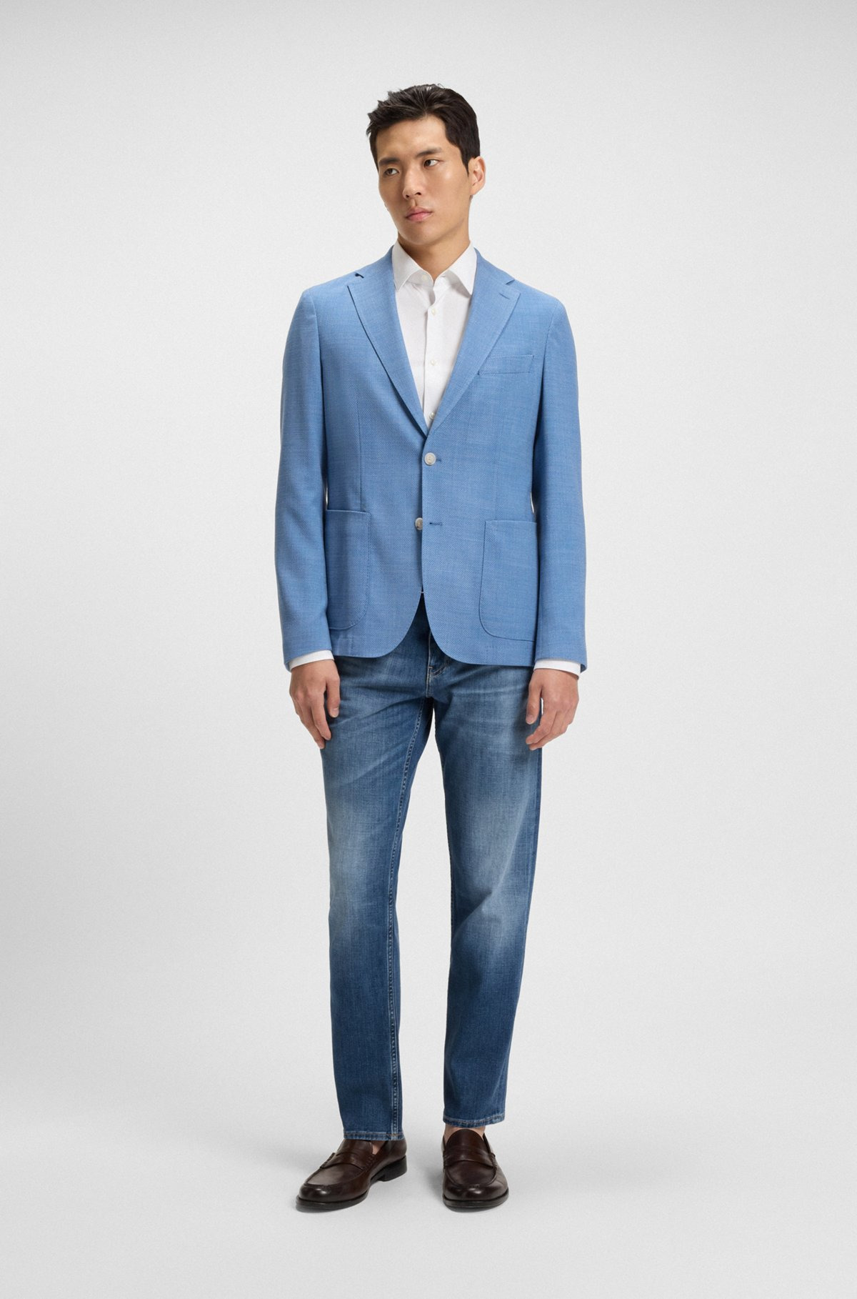 MAINE REGULAR-FIT JEANS IN BLUE COMFORT-STRETCH DENIM - 3