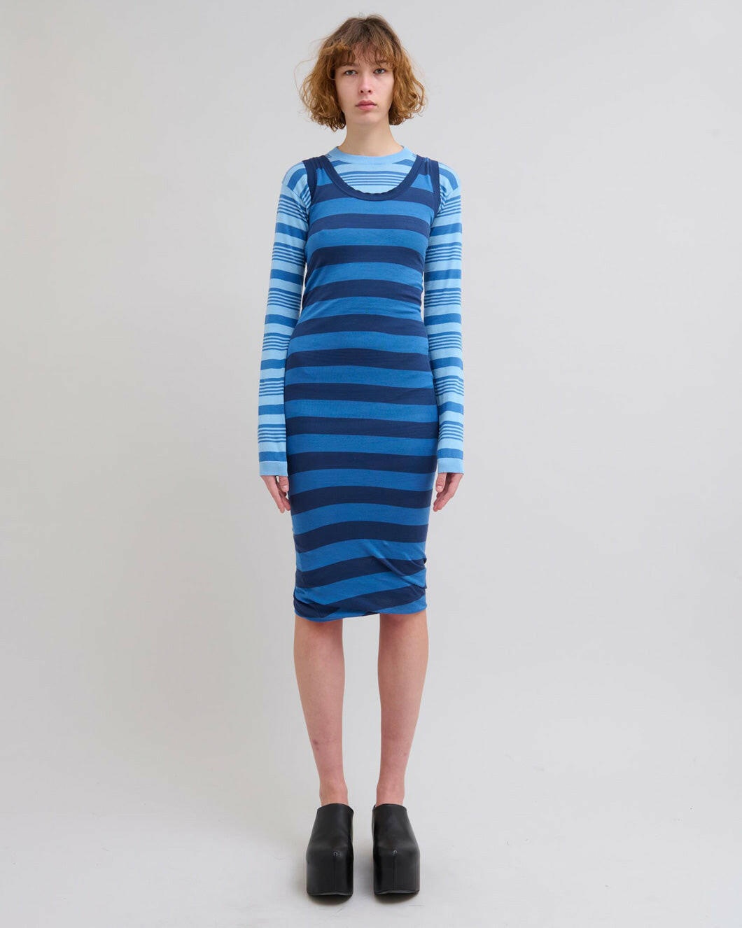 STRIPED OVERLAP DRESS - 1