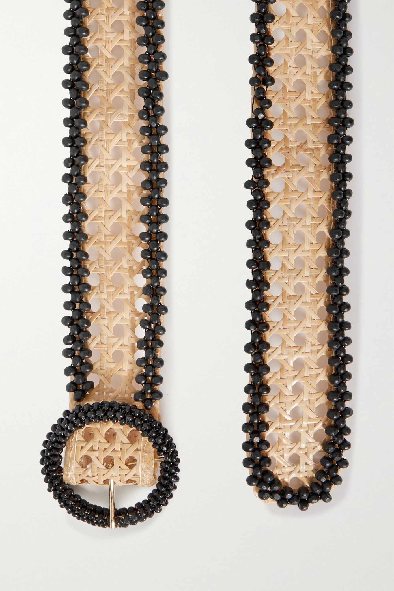 Mamba bead-embellished wicker waist belt - 3