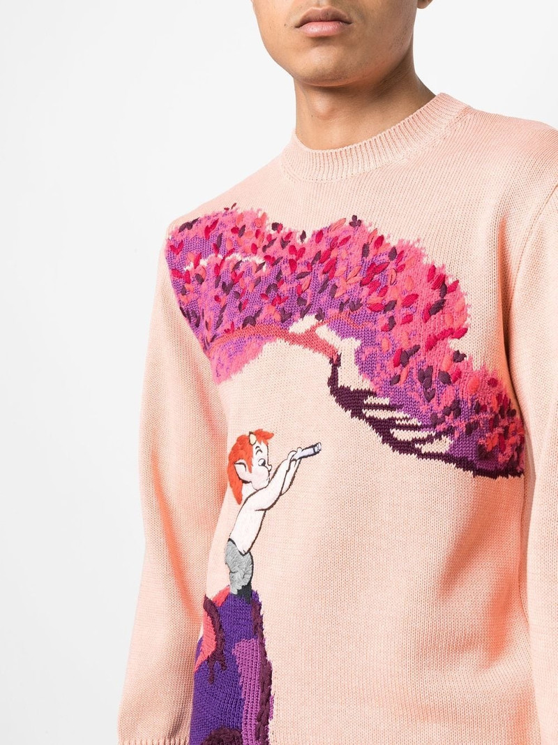 Fantasia Landscape intarsia-knit jumper 6