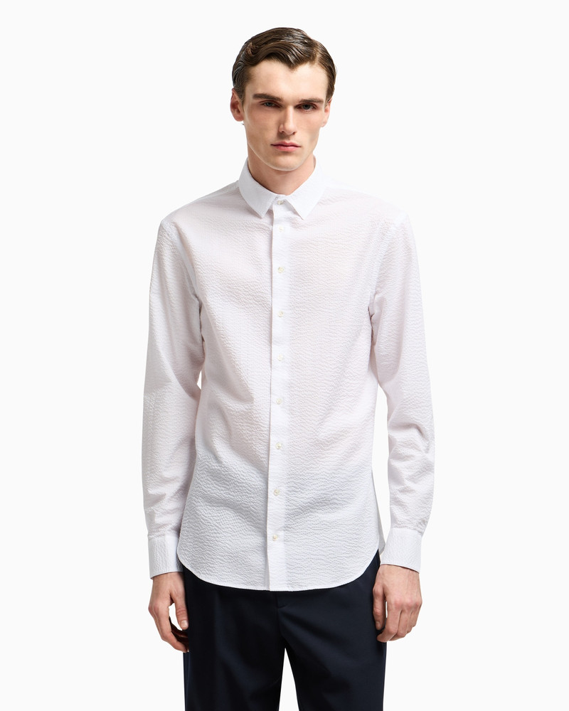 GIORGIO ARMANI REGULAR-FIT COTTON-SEERSUCKER SHIRT outlook