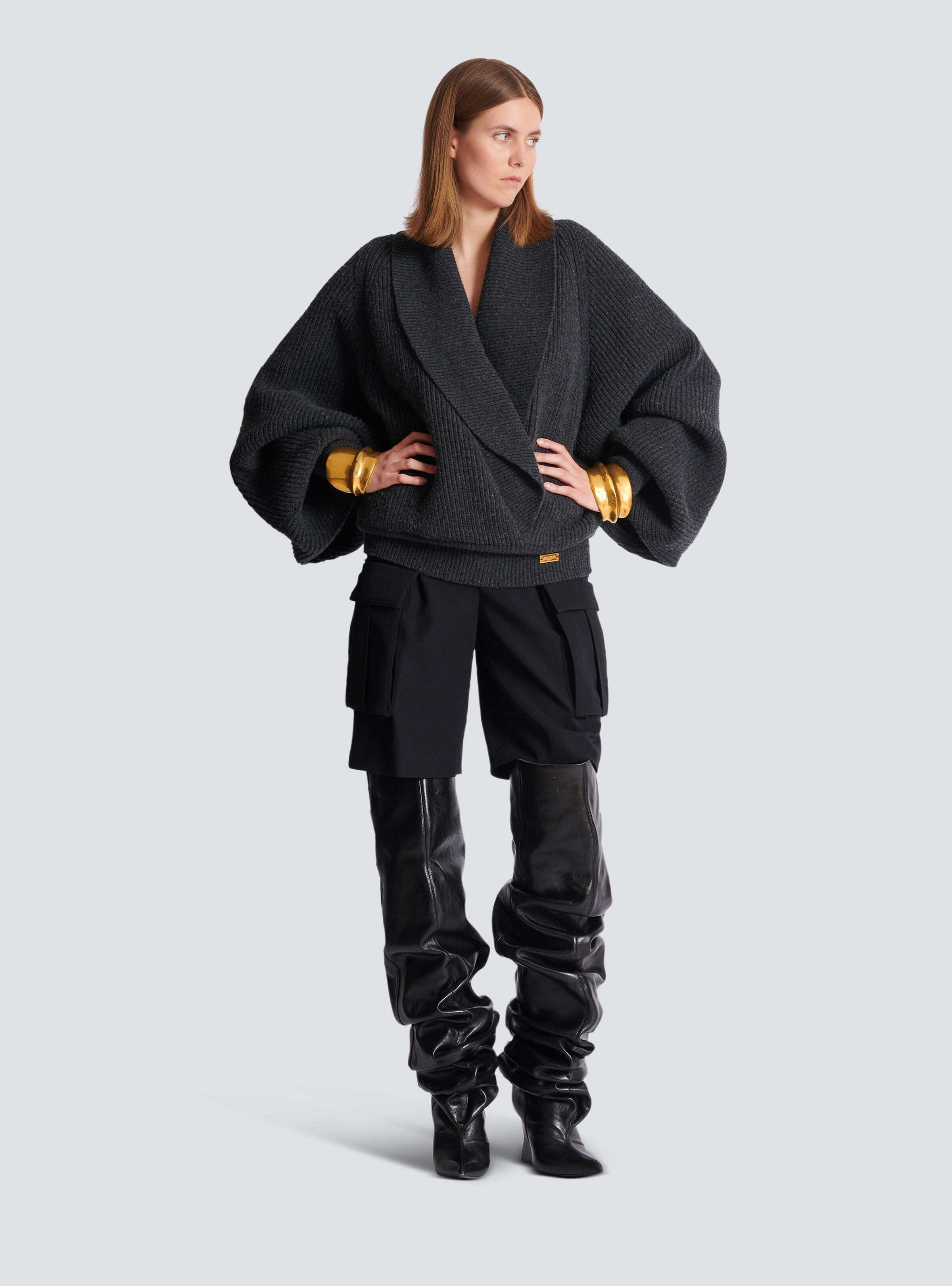 Oversized wrap knit jumper - 2