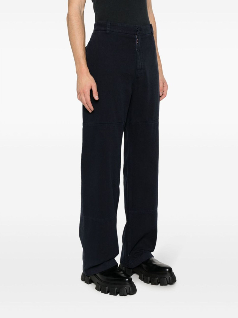logo-plaque cotton straight trousers 3