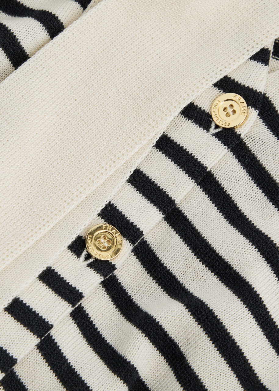 Frame The Sailor Tie Striped Cotton-blend Cardigan - 5