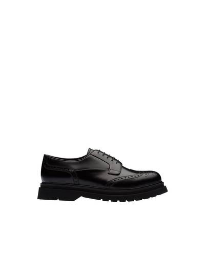 Prada Brushed Leather Derby Shoes outlook