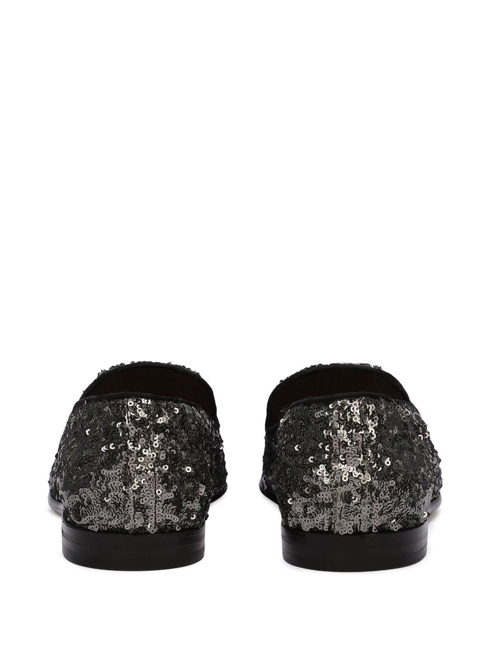 sequin-embellished leather slippers - 3