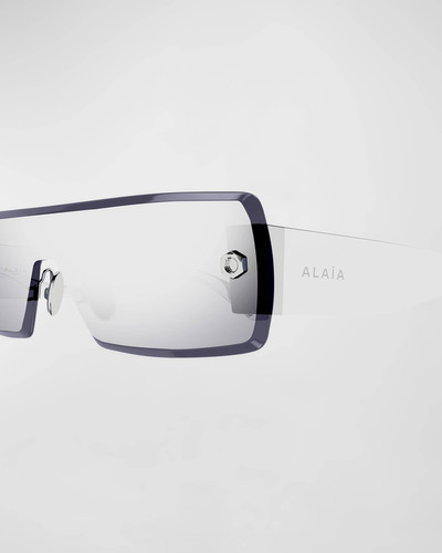 Alaïa Mirrored Metal Shield Sunglasses outlook