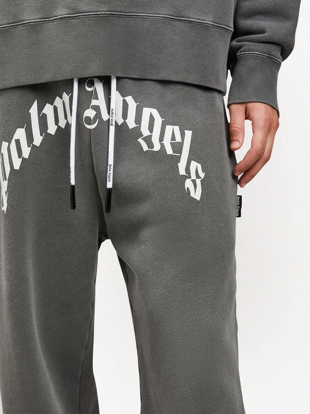 Curved Logo-print drawstring track pants - 5