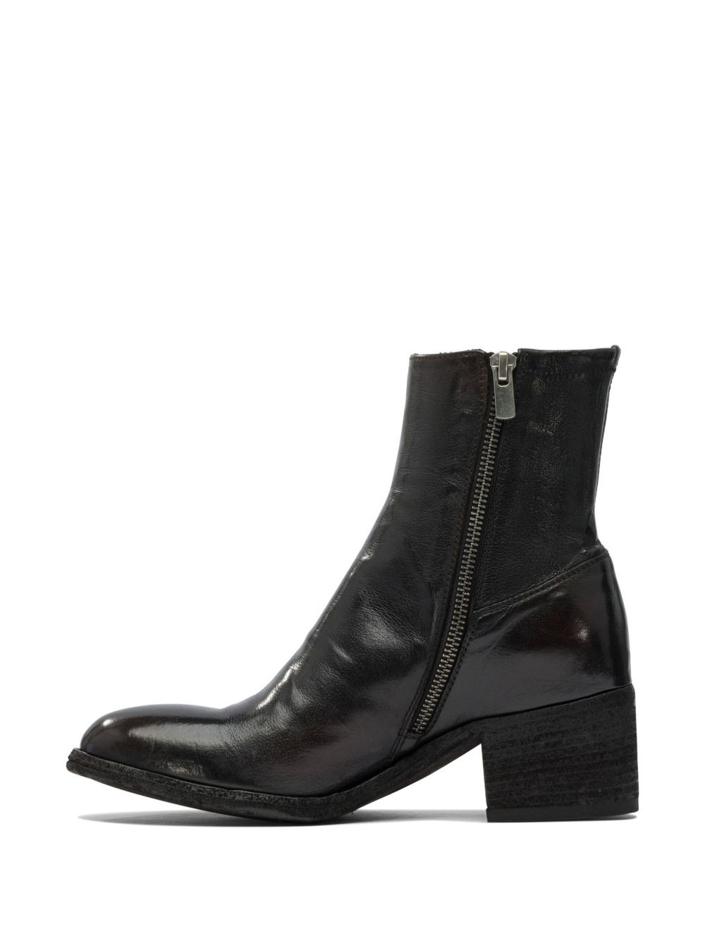 55mm zip-detail leather boots - 4