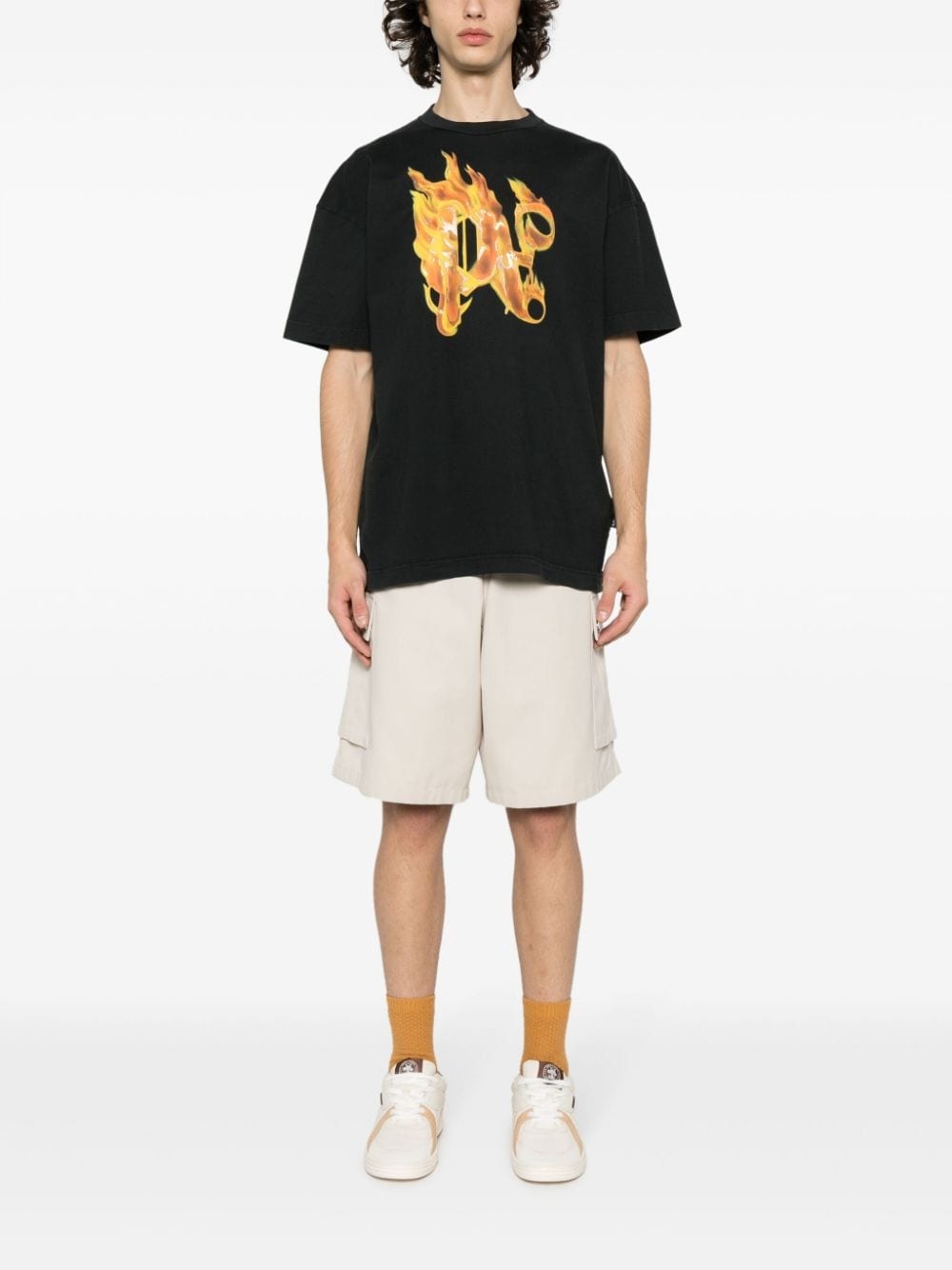 Burning monogram-print T-shirt - 2