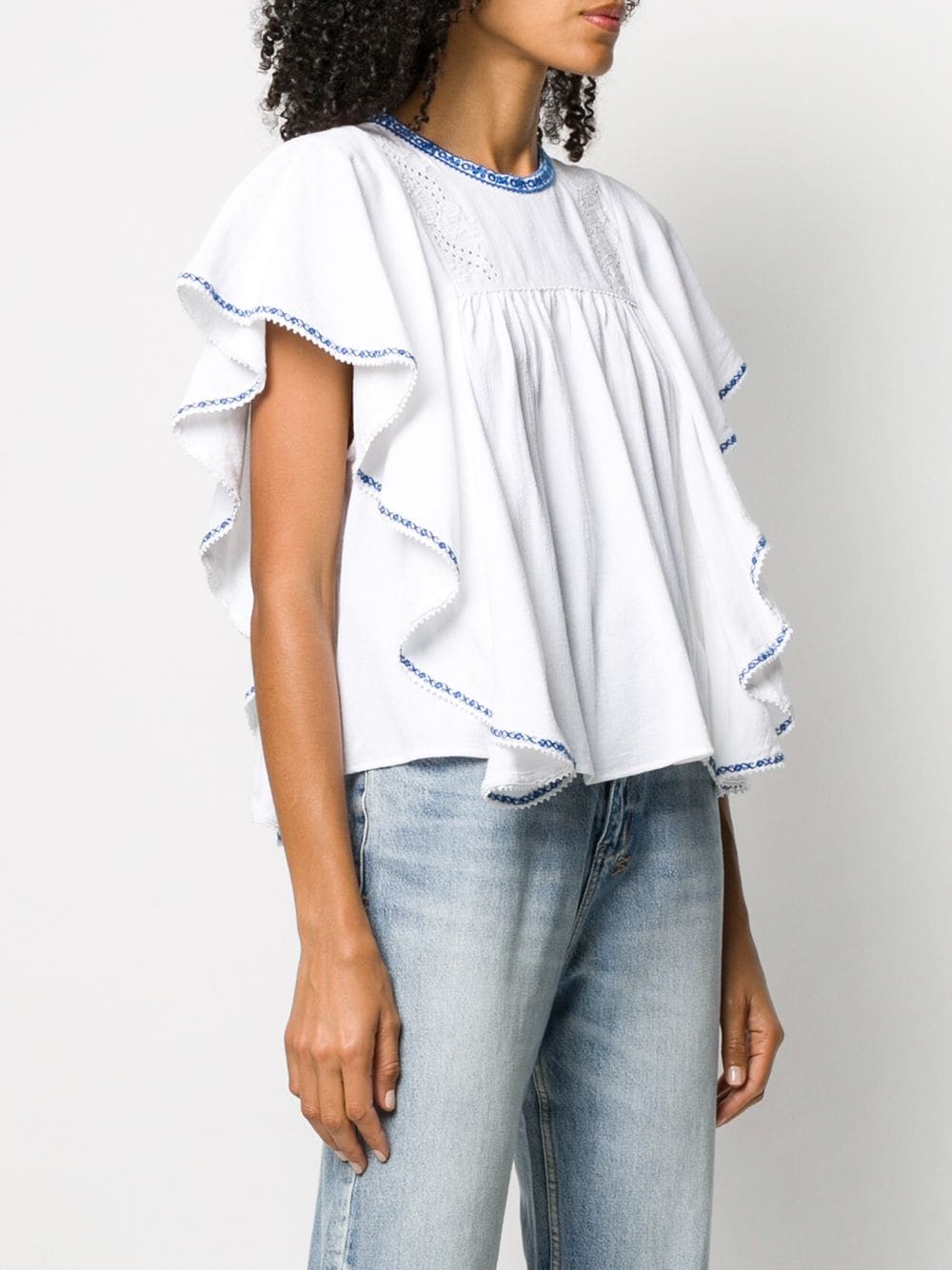 ruffled short sleeve top - 3