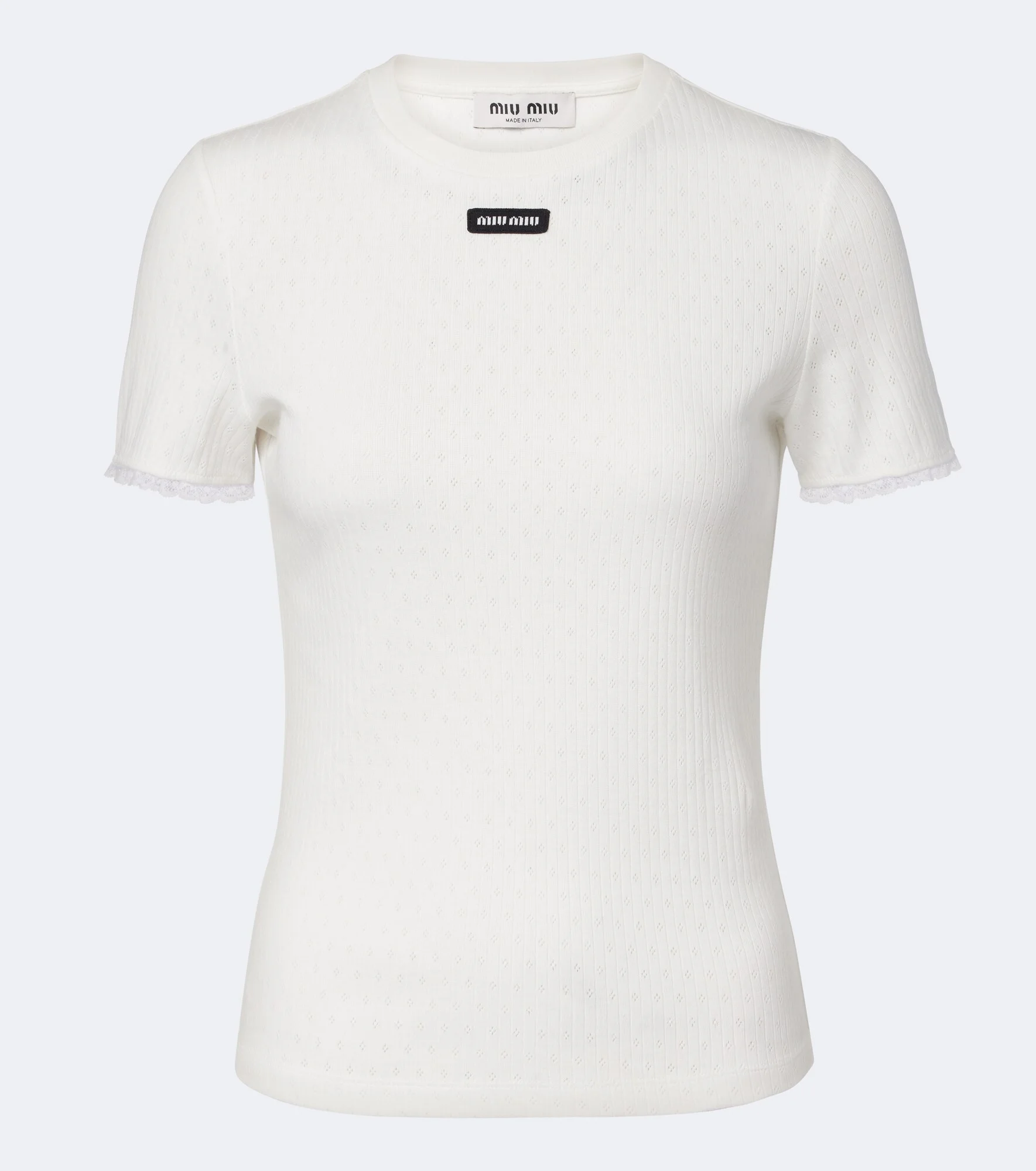 Pointelle cotton T-shirt - 1
