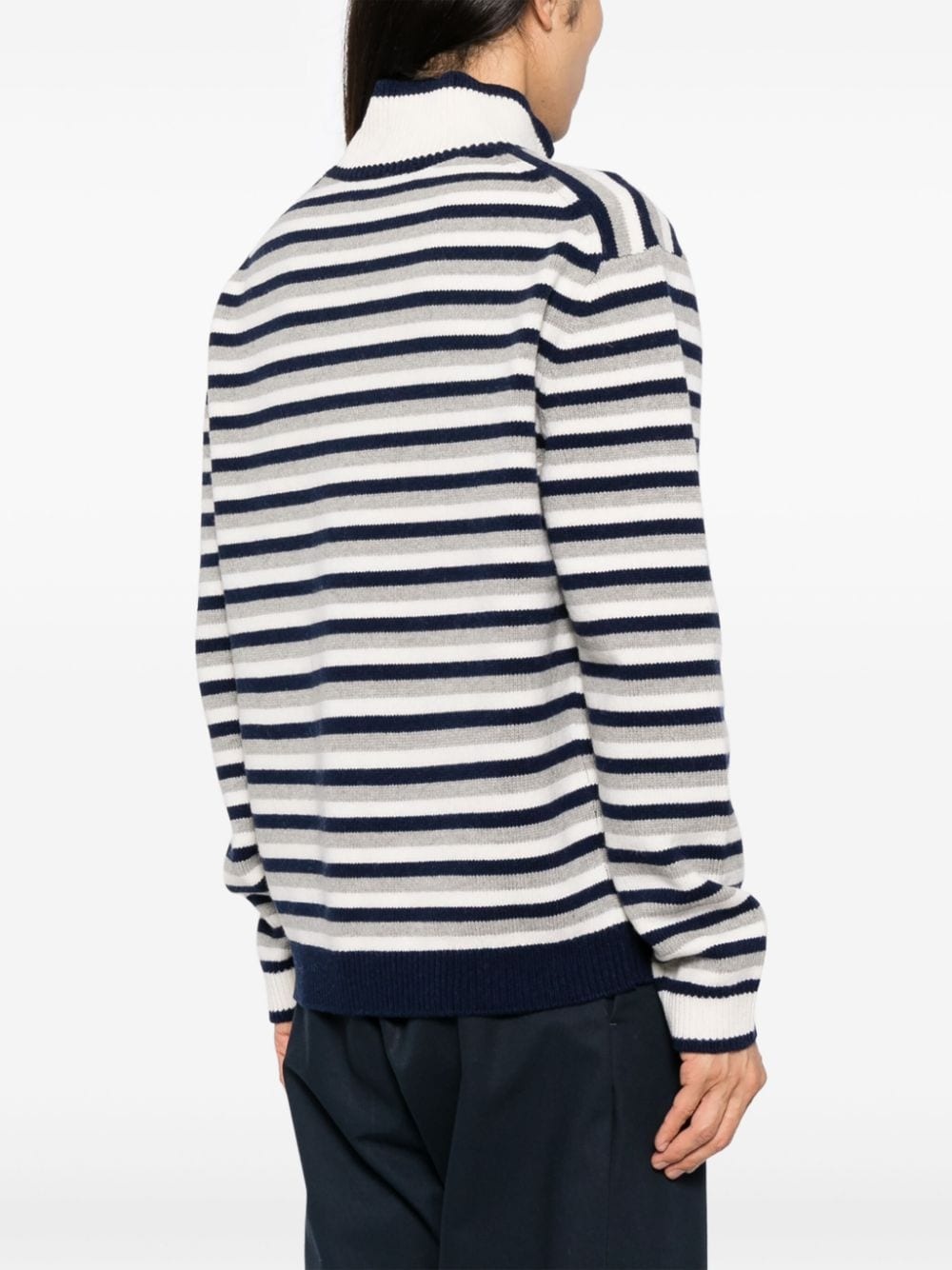 fox head intarsia striped jumper - 4