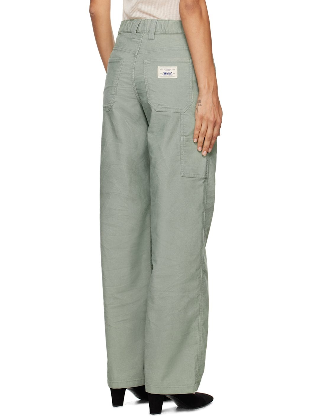 Green Baggy Carpenter Lightweight Trousers - 3