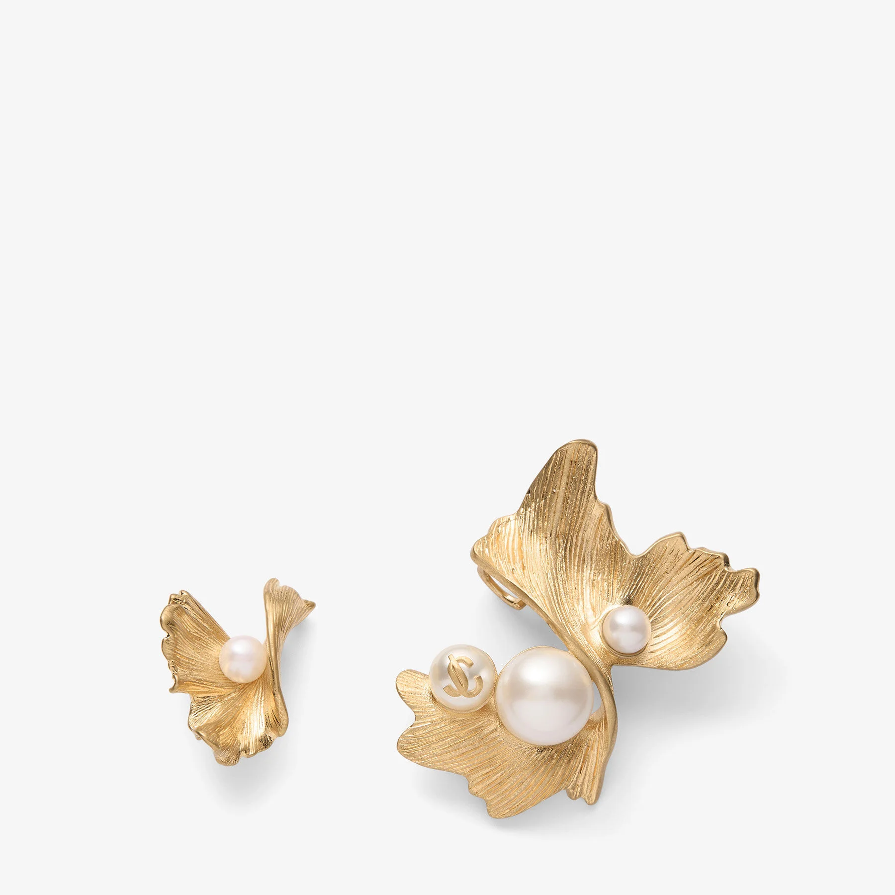Wave Pearl Earrings White Gold-Finish Metal Earrings with Pearl Embellishments - 1