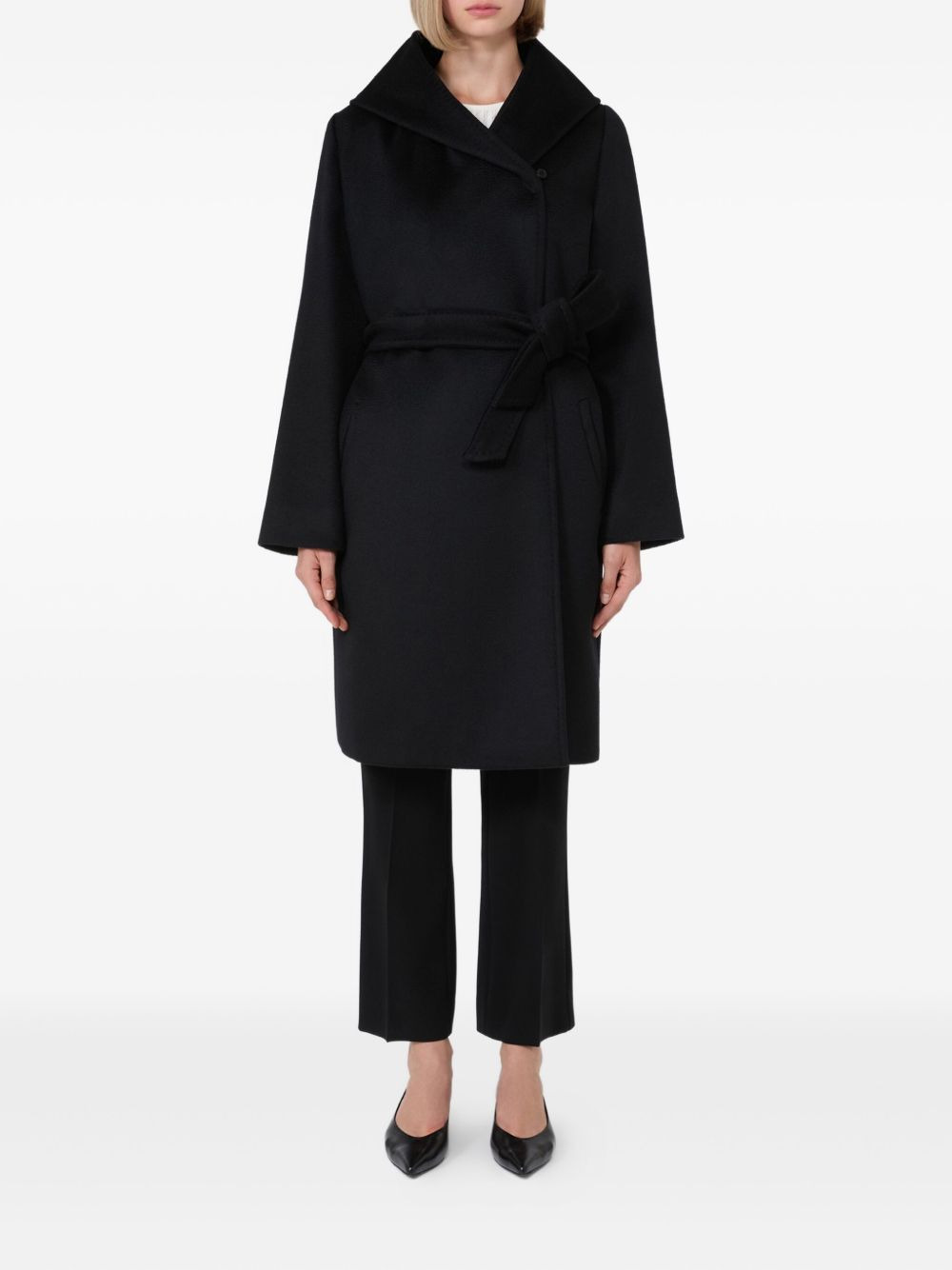 hooded belted coat - 2