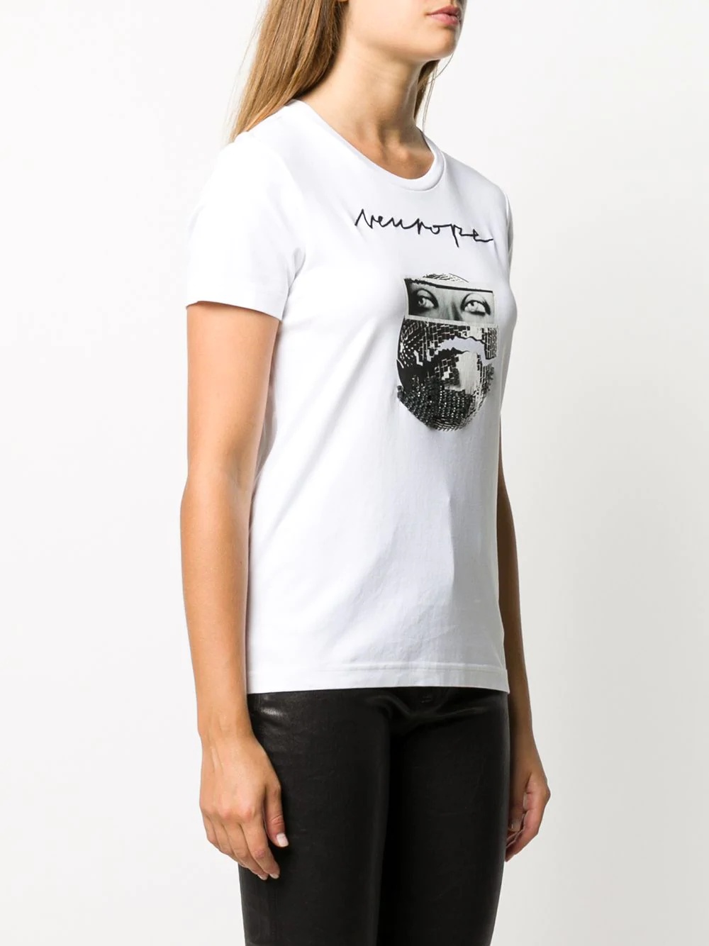 graphic print embellished T-shirt - 3