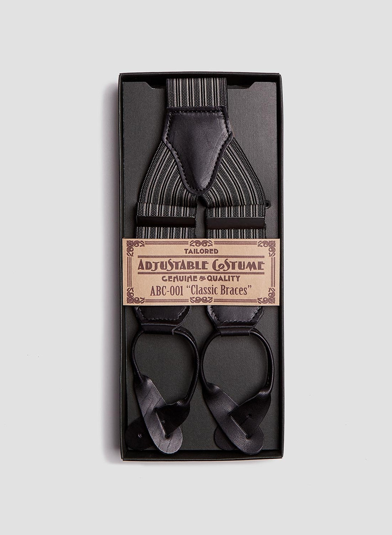 Adjustable Costume Classic Braces Stripe Black 1