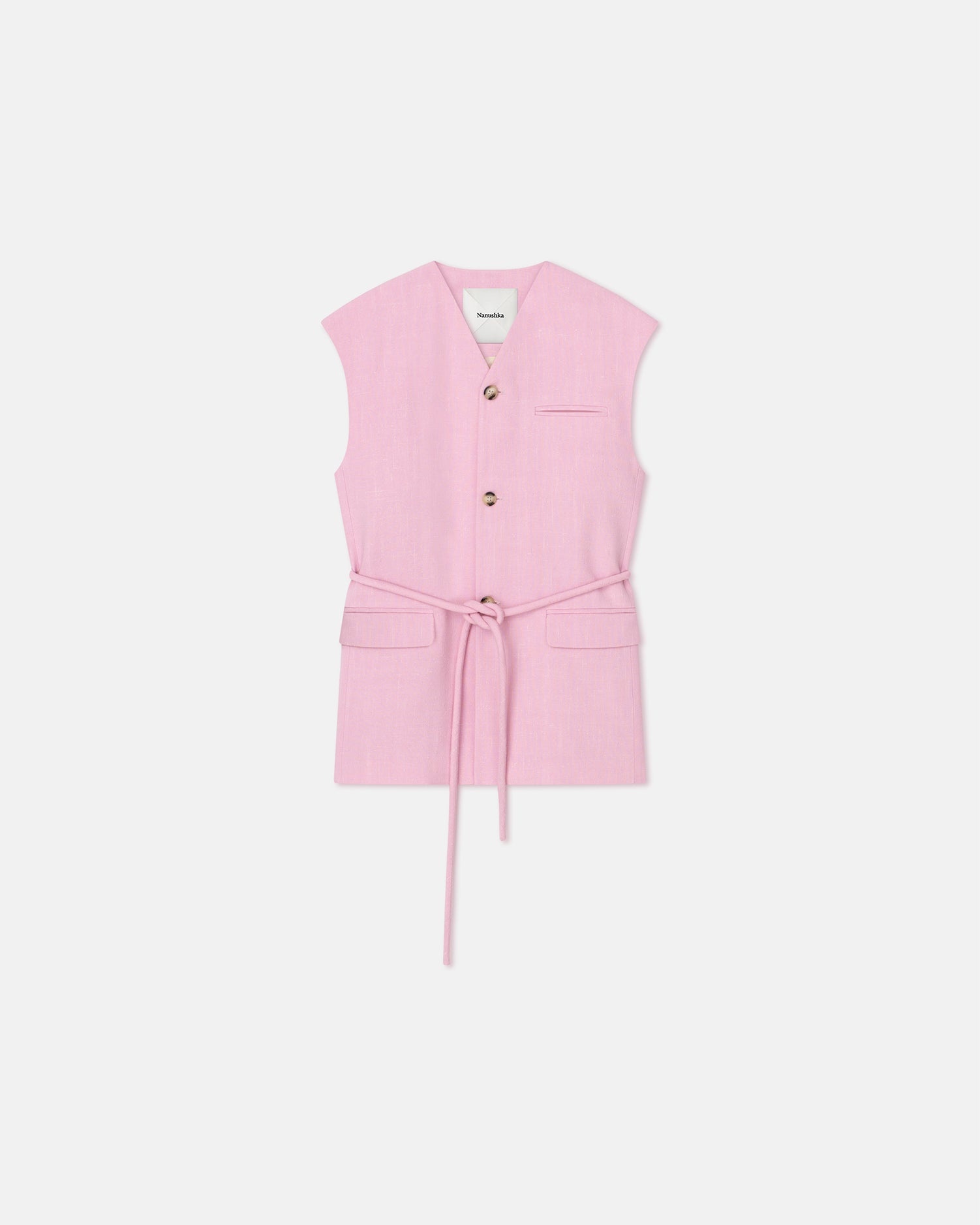 Silk Viscose Tweed Vest - 5