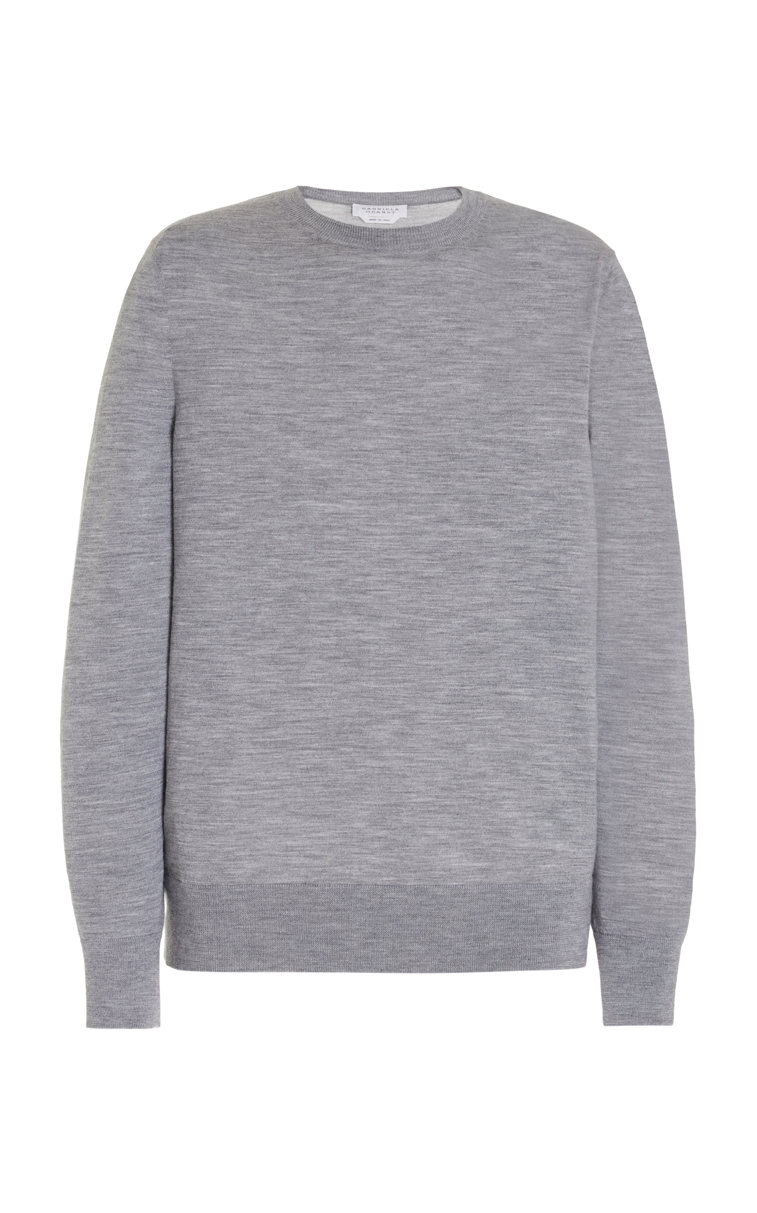 Palco Knit Crewneck in Heather Grey Merino Wool - 1