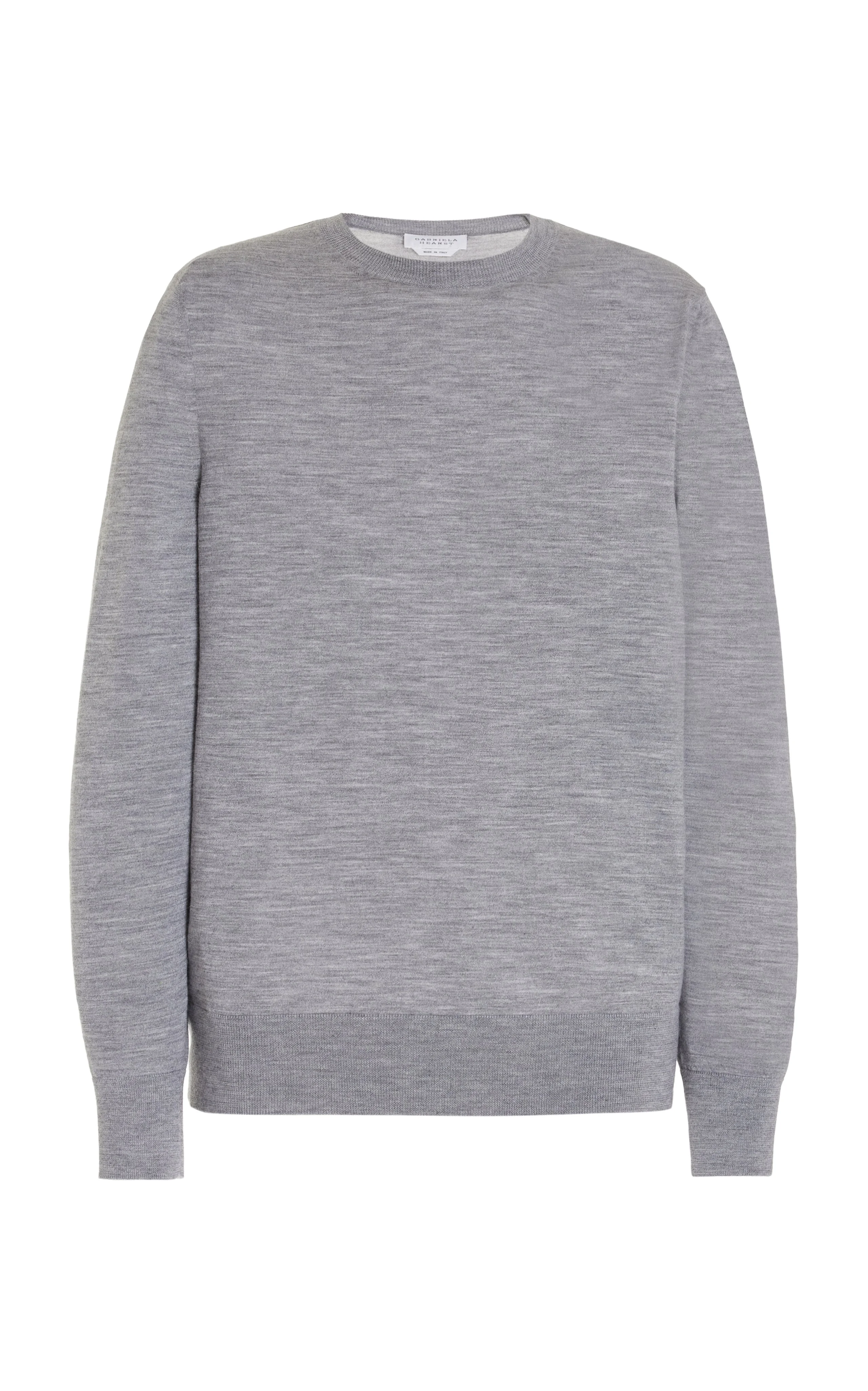 Palco Knit Crewneck in Heather Grey Merino Wool - 1