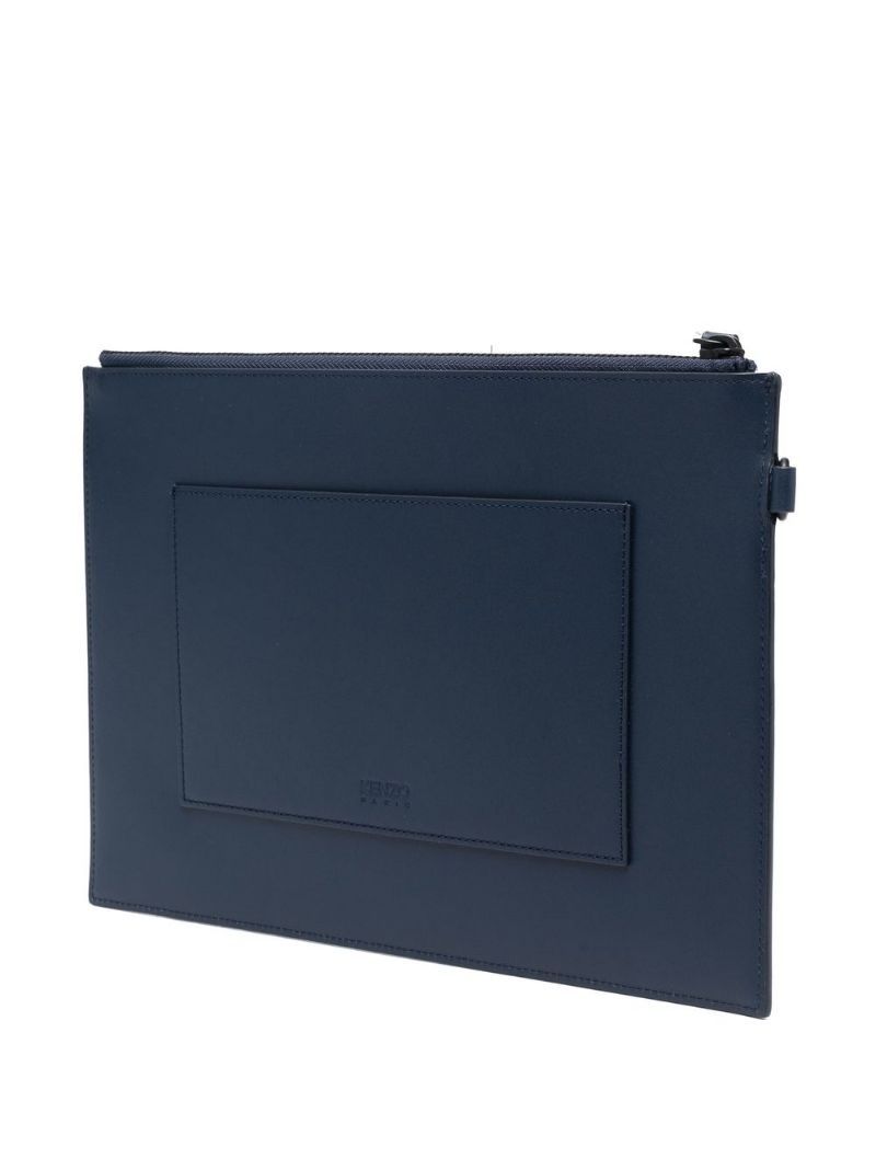 logo-print clutch bag - 3