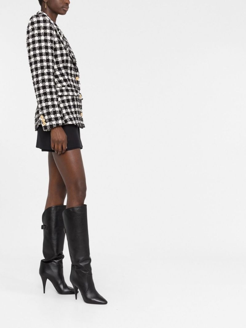 houndstooth single-breasted blazer - 6