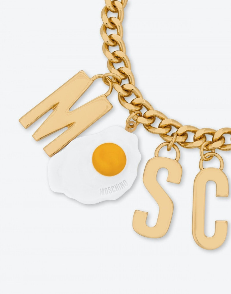 Moschino EGGS LETTERING CHAIN NECKLACE outlook