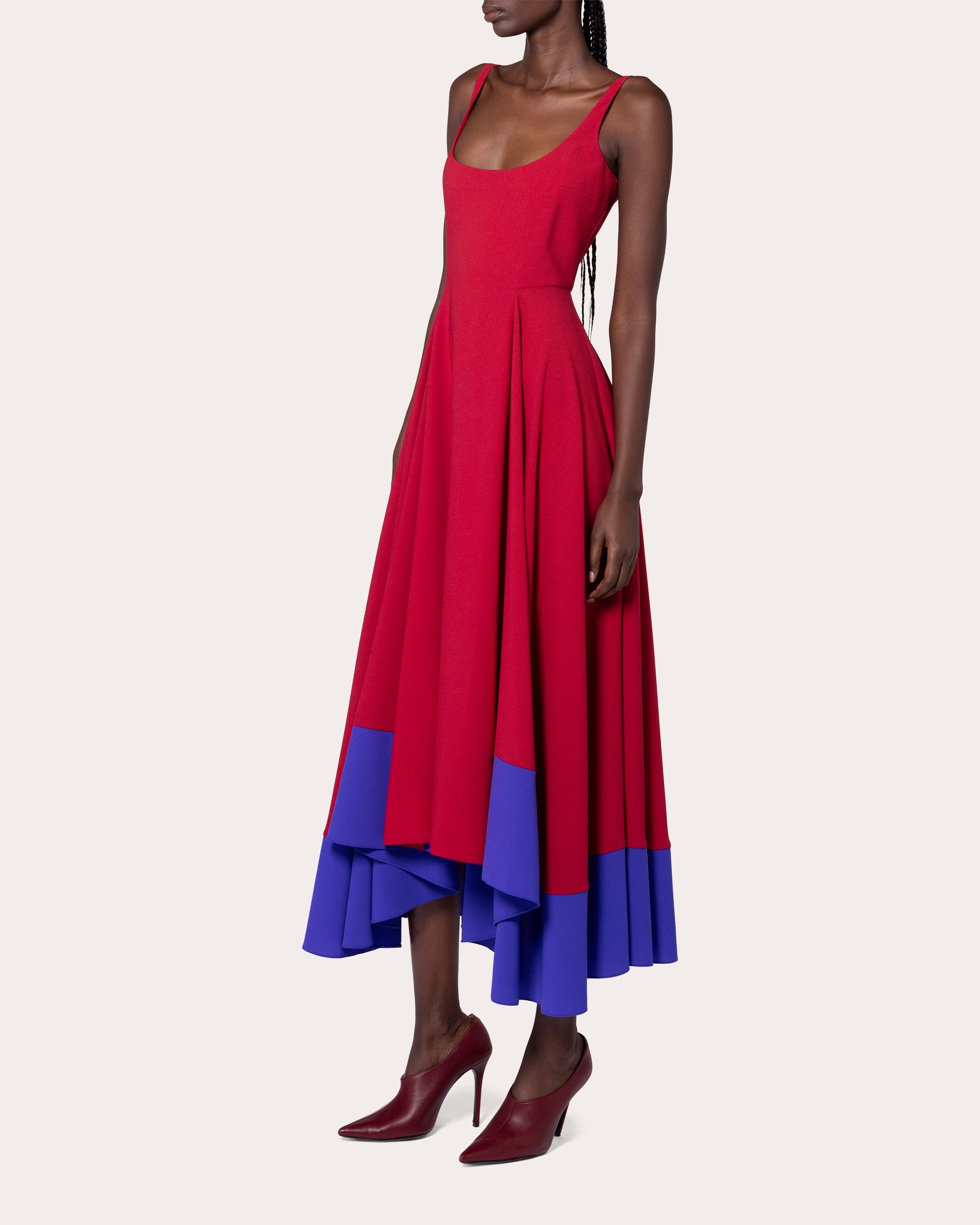 Awn Crepe Pleated Sleeveless Midi Dress - 3