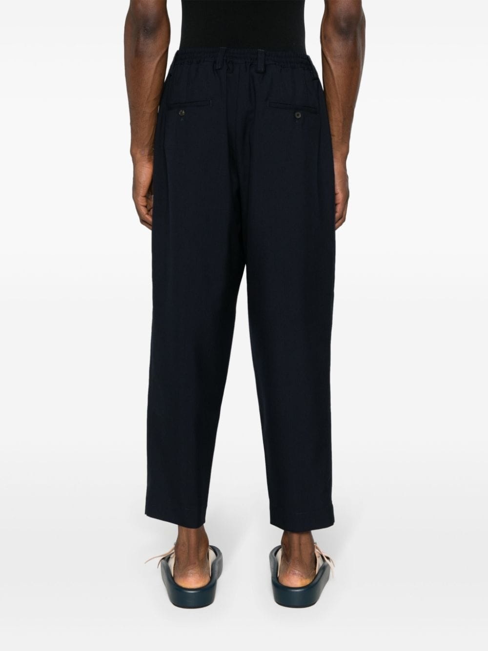 pleat-detail tapered trousers - 4