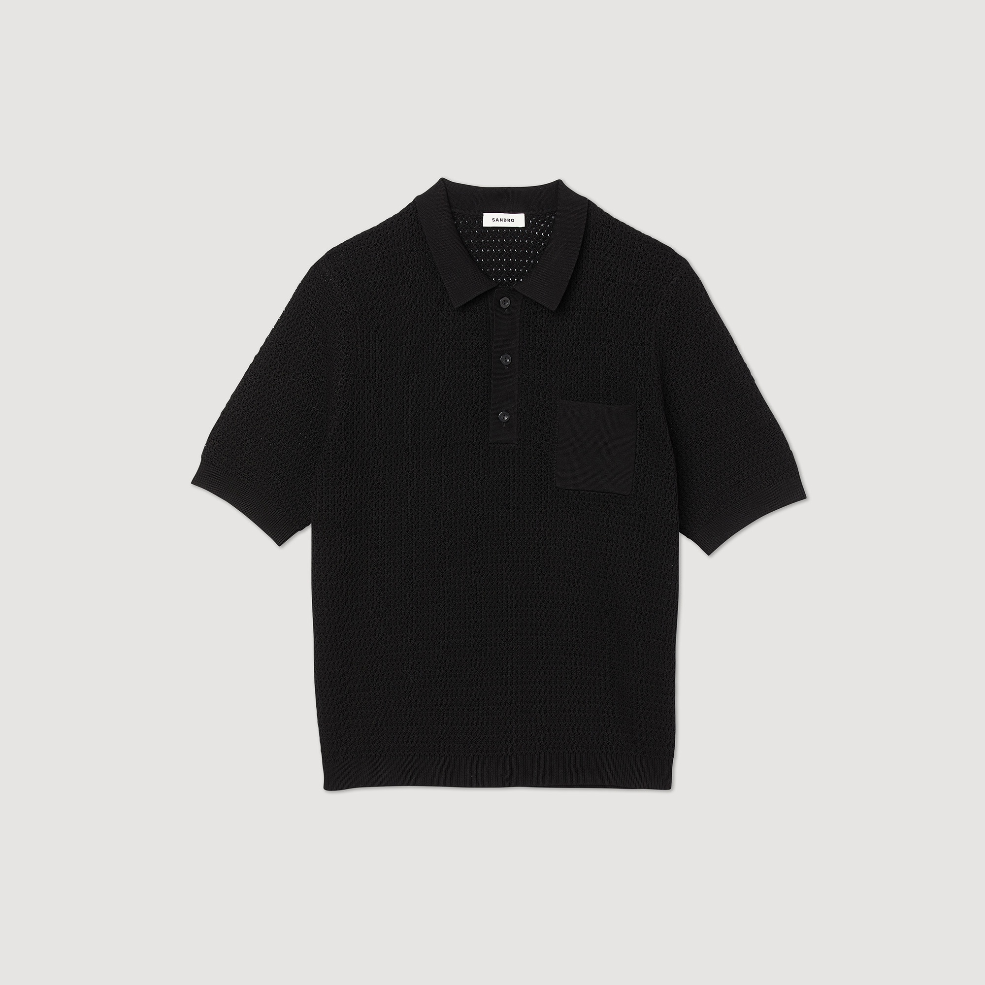 Short-sleeved polo sweater - 1
