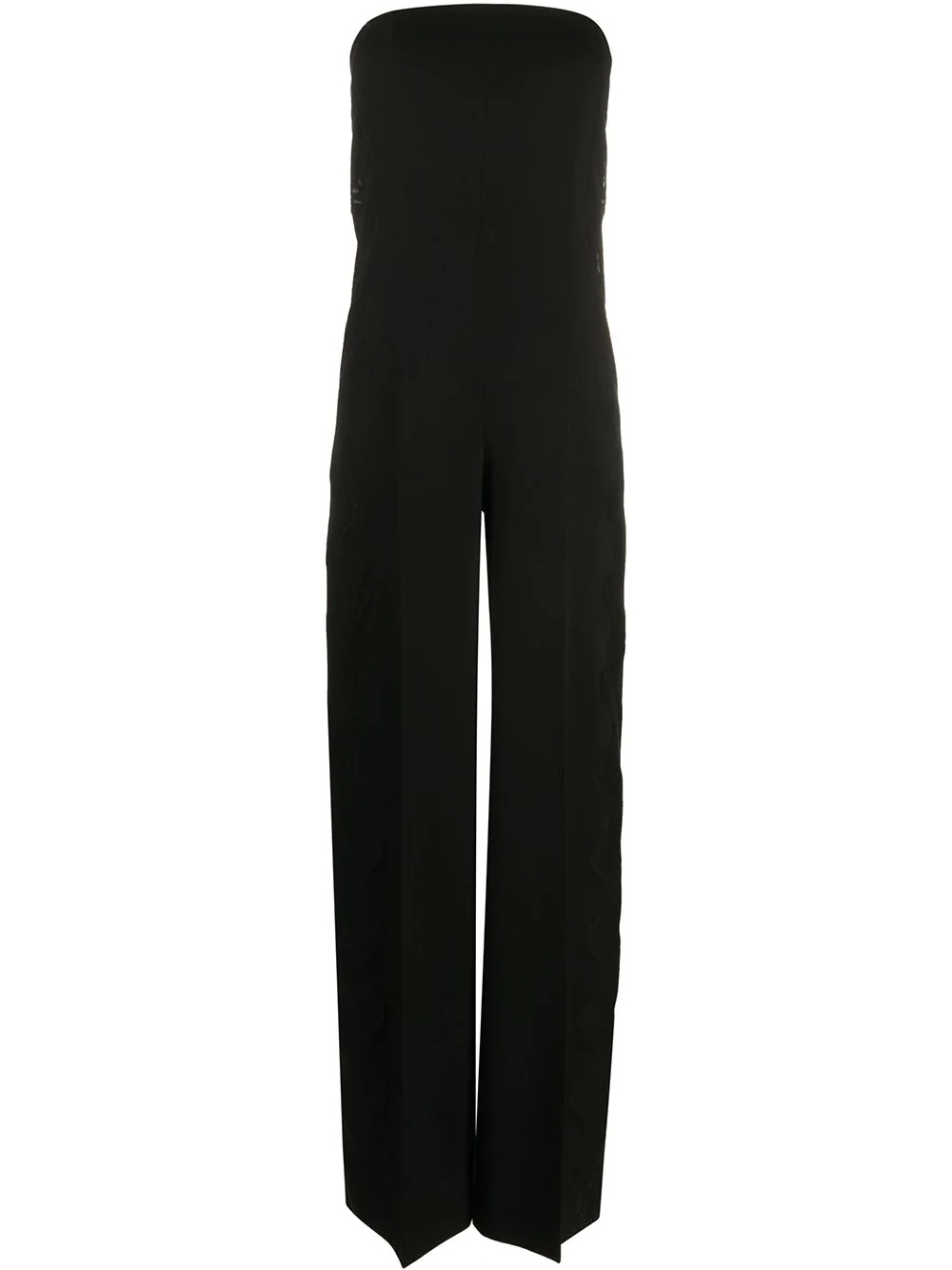 wave-detail strapless jumpsuit - 1