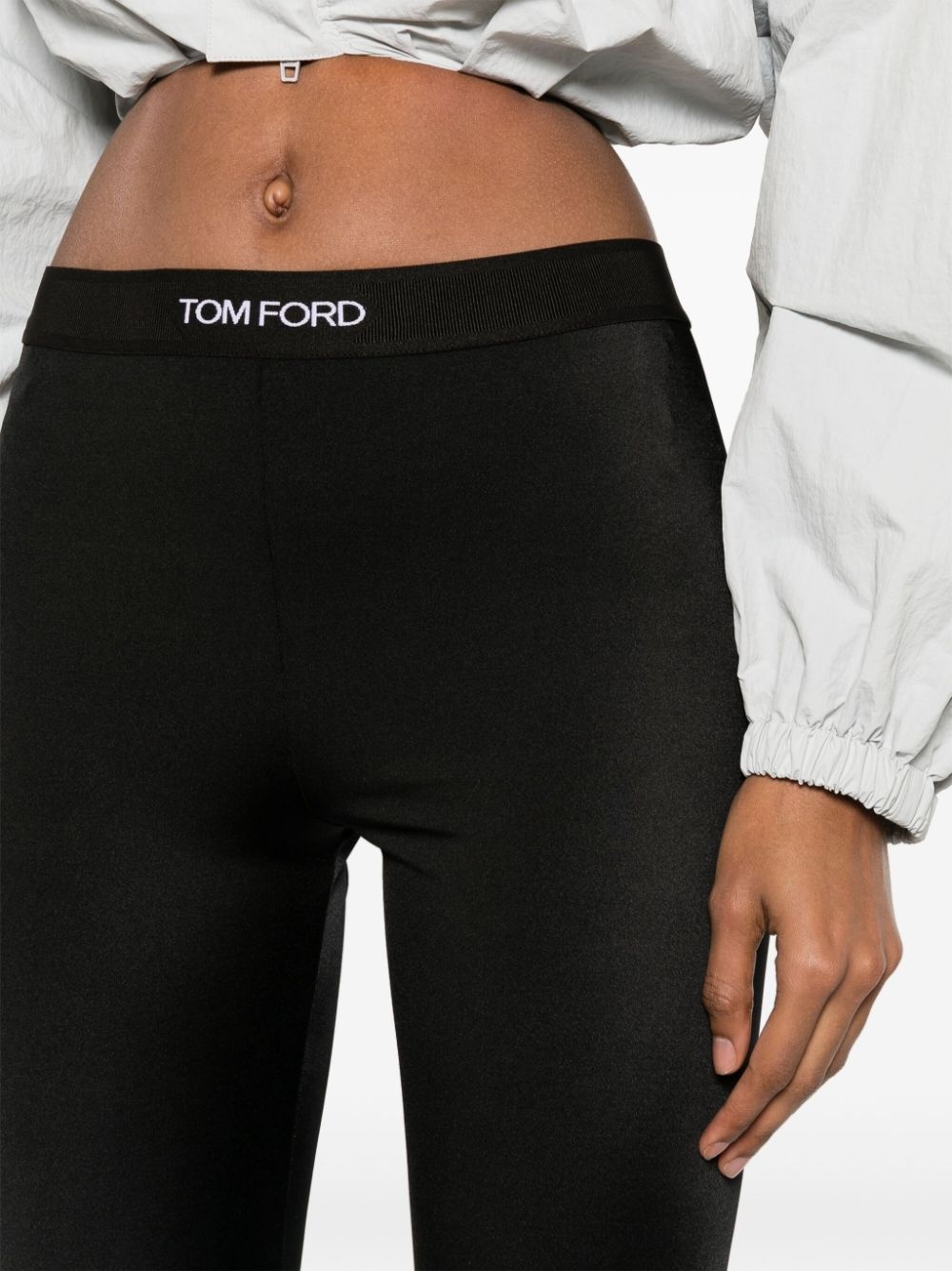 Logoed logo-waistband leggings - 5