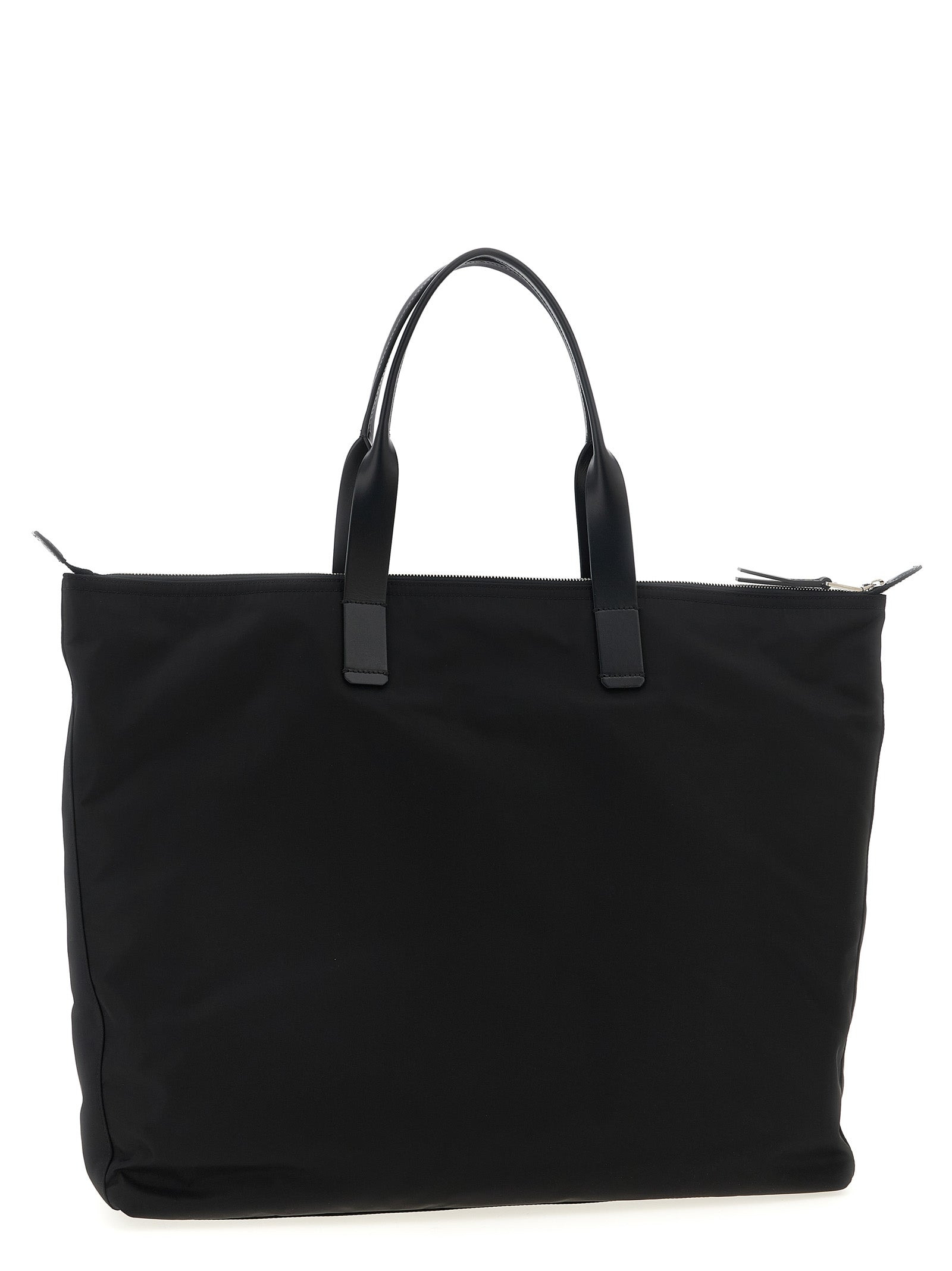 Big Logo Patch Shopping Bag Tote Bag Black - 2