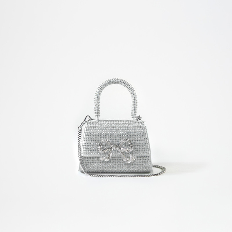 Silver Rhinestone Bow Micro Bag 4