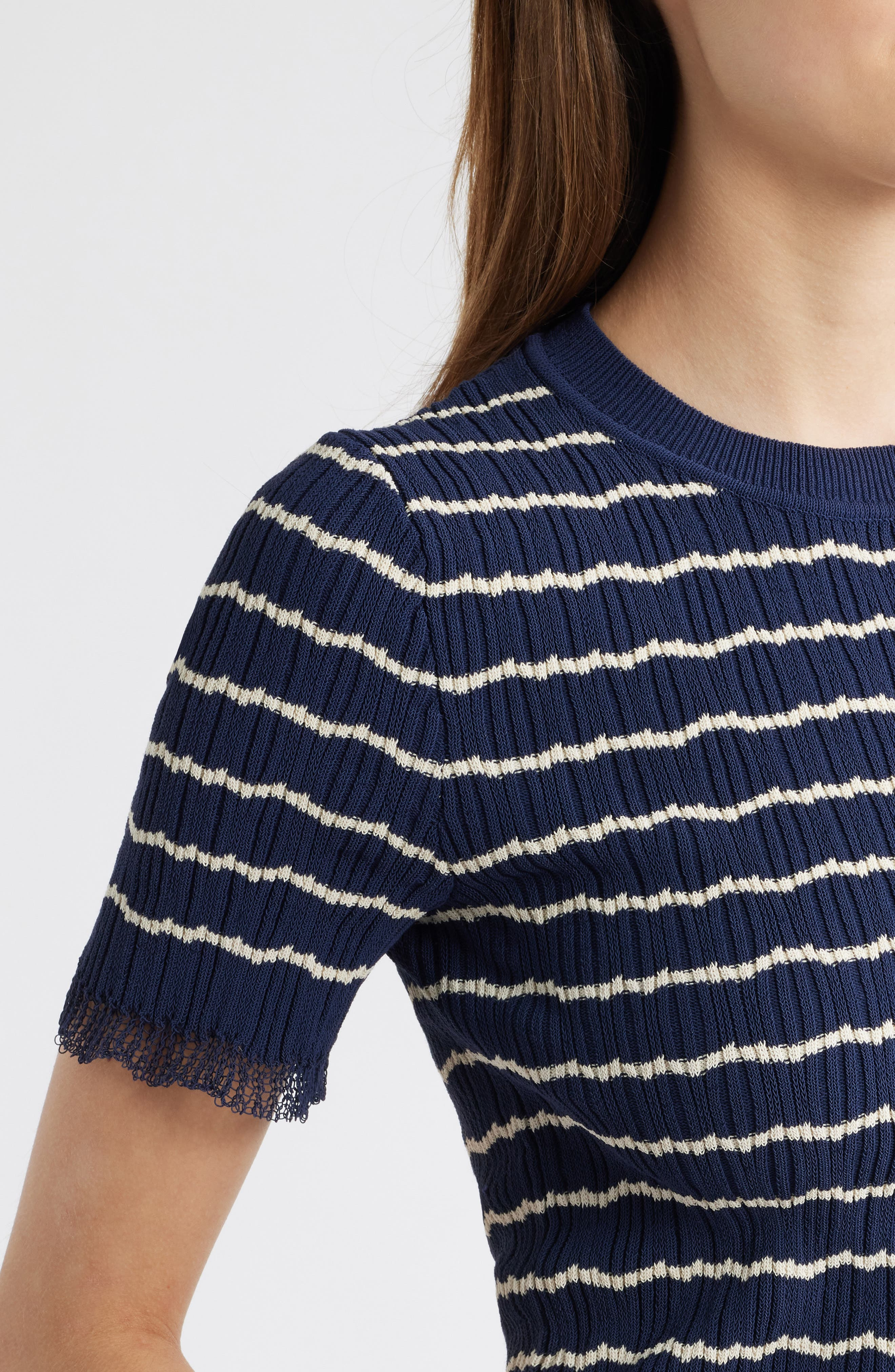 rag & bone Chiara Crewneck Rib Sweater in Indigo at Nordstrom - 4