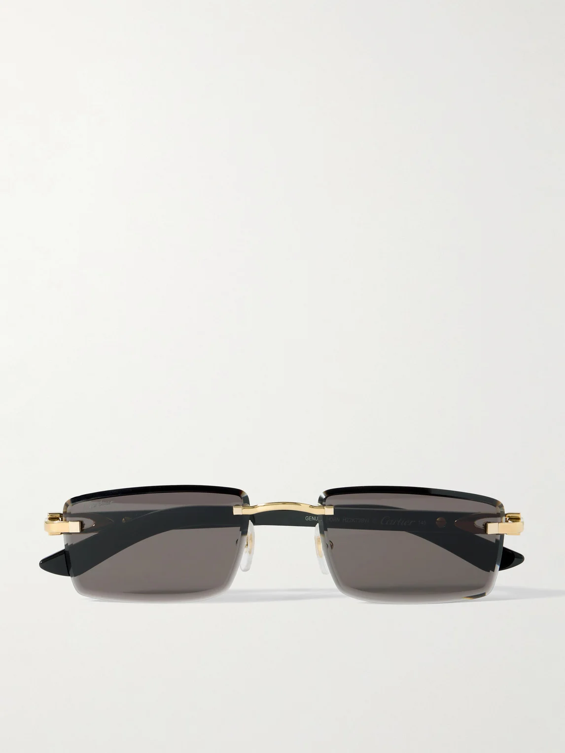 Signature Rectangular-Frame Rimless Acetate and Gold-Tone Sunglasses - 1