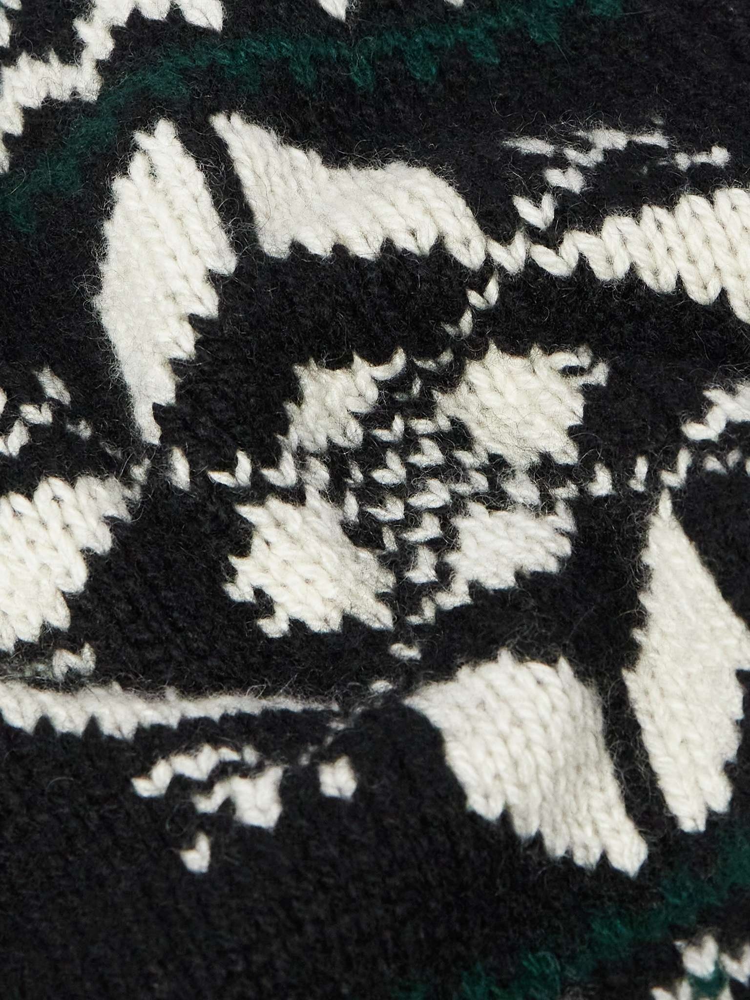 Shawl-Collar Belted Jacquard-Knit Cashmere Cardigan - 3