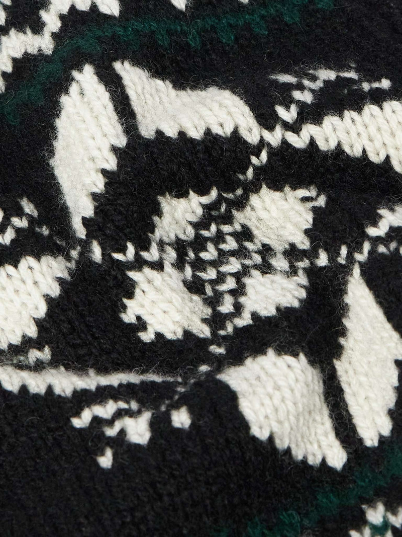 Shawl-Collar Belted Jacquard-Knit Cashmere Cardigan 3