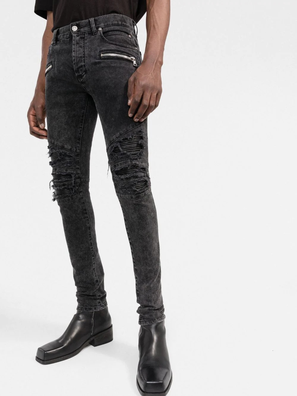 raw-cut skinny jeans - 3