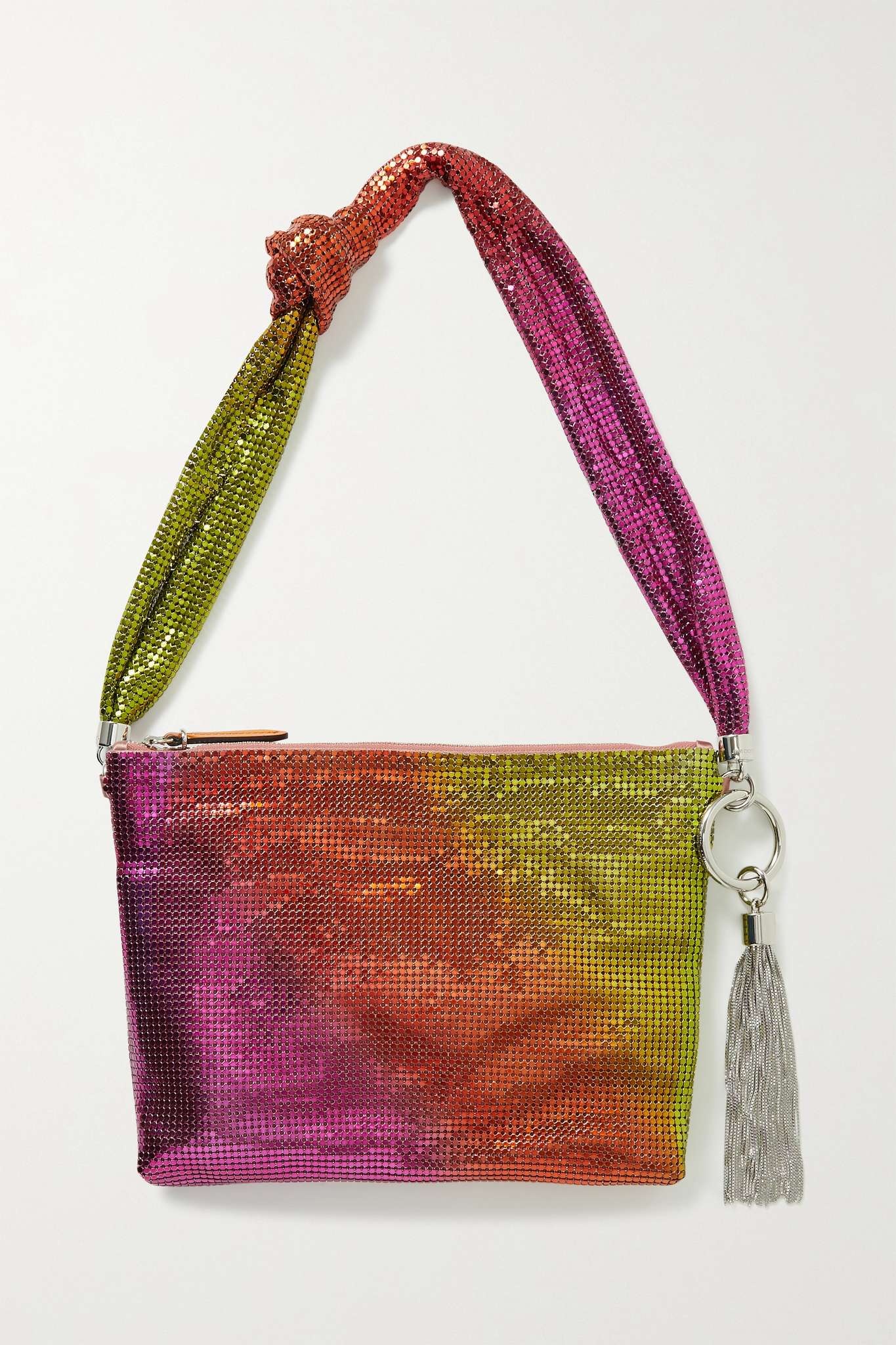 Callie tasseled chainmail shoulder bag - 1