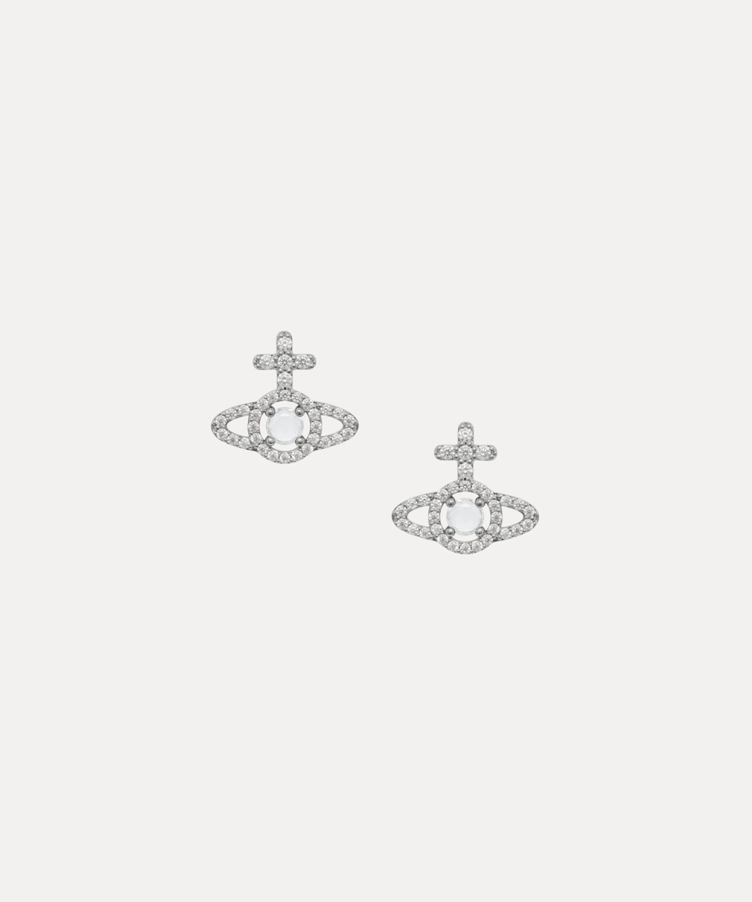 Platinum-Tone Olympia Stud Earrings - 1