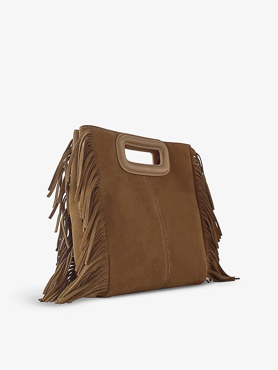 M fringed-trim suede shoulder bag - 2