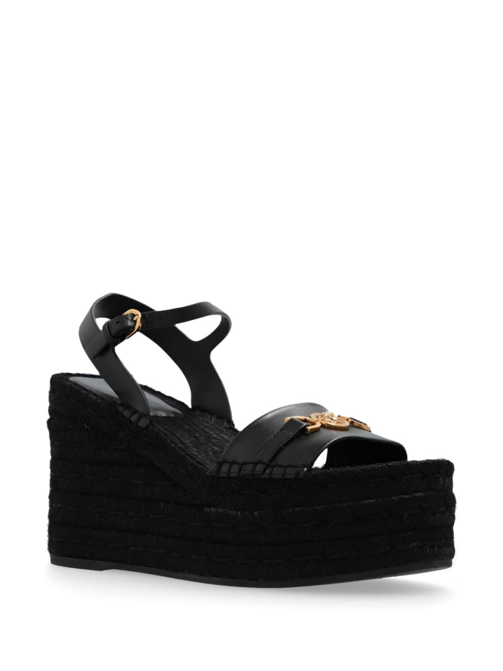 Barocco leather wedge sandals - 2