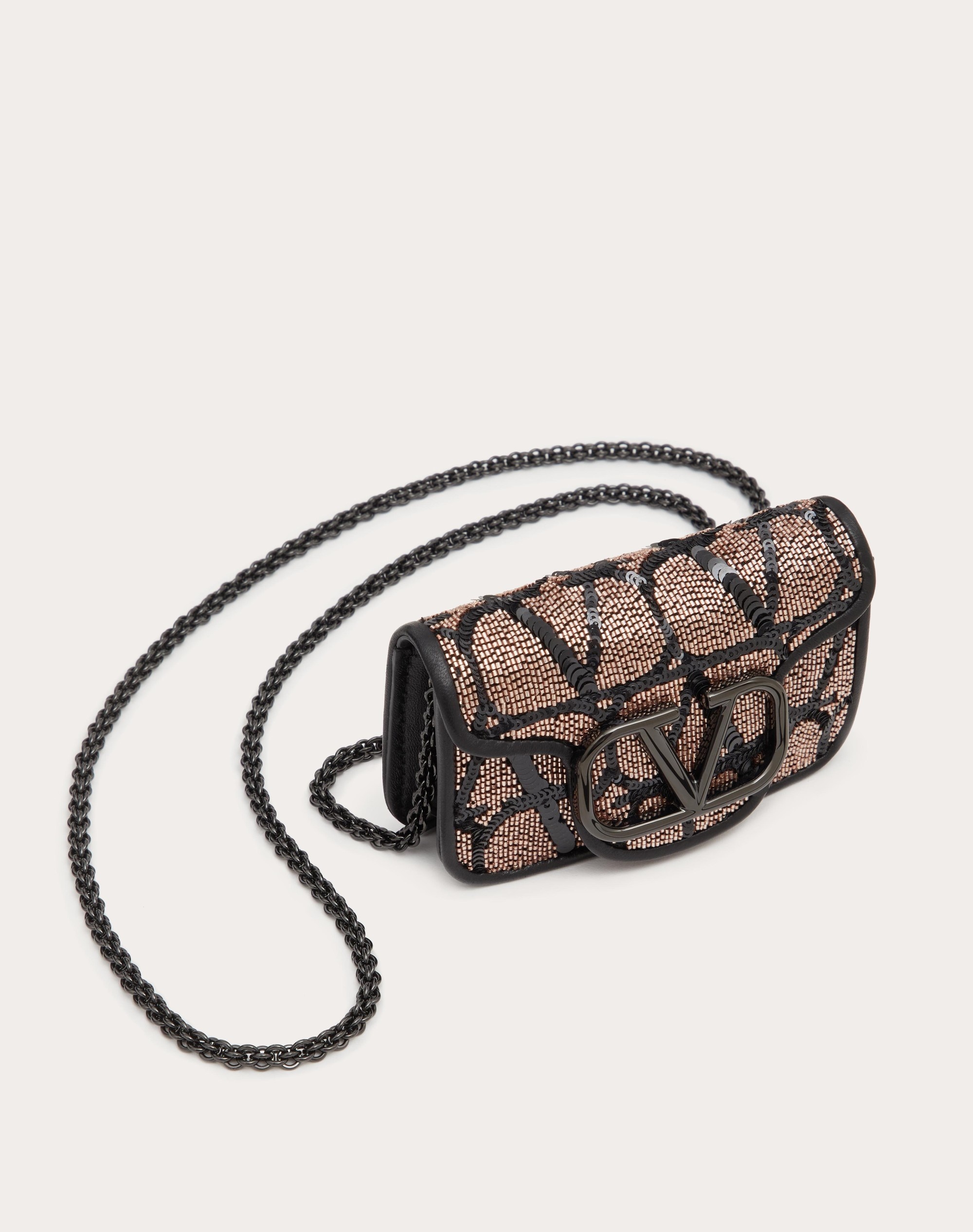 LOCÒ MICRO BAG WITH CHAIN WITH TOILE ICONOGRAPHE EMBROIDERY - 5