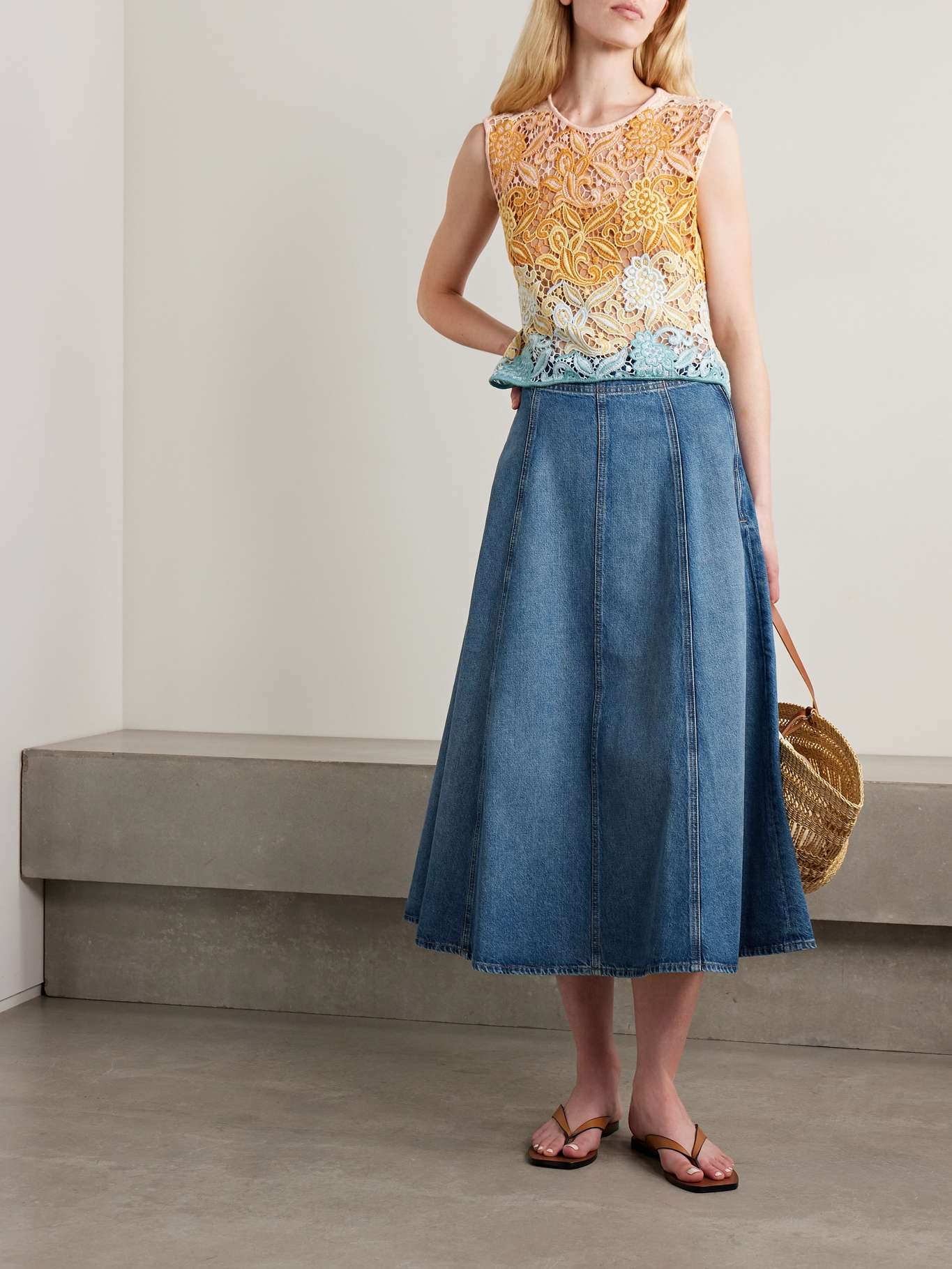 The Uma denim midi skirt Blue - 2
