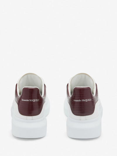 Alexander McQueen Men's Oversized Sneaker in White/burgundy outlook