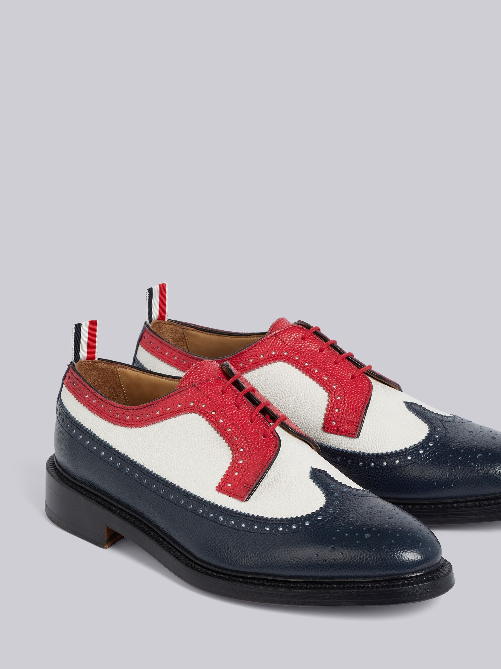 pebbled leather spectator brogues - 2